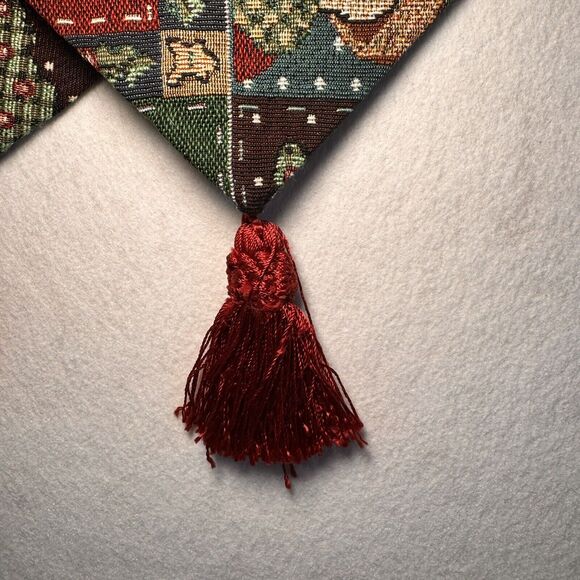 Heartland Holiday Christmas Collage Joy Santa Snowman 60” Tapestry Table Runner - Picture 3 of 8